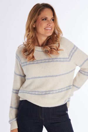 NATHALIE ECRU BLUE STRIP